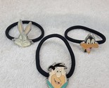 Vintage Bugs Bunny Fred Flintstone Daffy Duck Hair Ties Bands Pony Tail ... - £11.04 GBP