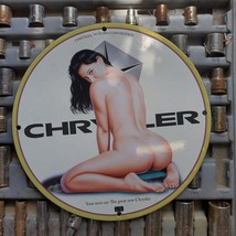 Vintage 1969 Chrysler Motors Corporation Porcelain Gas & Oil Metal Sign - £98.36 GBP