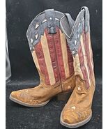 Laredo Leather Boots Women 6 M Stars Stripes Flag Patriotic Cowgirl Cowb... - $64.55