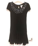 Justice Dress Girl’s Black Velvet Glitter Cap Sleeve Size 16 Sequin Tie-... - £27.24 GBP