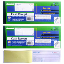3 Pc Carbonless Cash Receipt Book 3 Part 30 Sets Rent Record Invoice 2.7... - £17.39 GBP