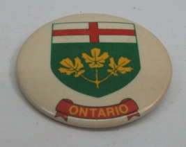 Ontario Coat of Arms 2.25&quot; Vintage Pinback Pin Button - £2.27 GBP