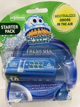 Scrubbing Bubbles Fresh Gel Toilet Bowl Cleaning 6 Stamps &amp; 1 Dispenser Starter - £4.68 GBP