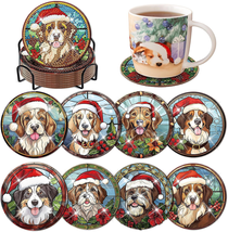 8 Pcs Christmas Dog Diamond Art Painting Coasters Kits with Holder DIY Christmas - £12.61 GBP