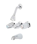 OakBrook Essentials 3 Handle Tub and Shower 3 Knobs Polished Chrome Meta... - £53.05 GBP