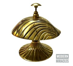 Shinny Brass Sea Scallop Design Table Bell/Antique Hotel Counter Bell/Desk Gift - £31.54 GBP
