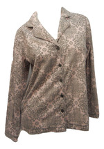 Charter Club Ladies Fleece Sleepshirt Pink Print Long-Sleeve Size S - £15.71 GBP