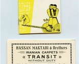 Tourist&#39;s Companion to Lebanon Booklet &amp; Iranian Carpets Beirut Ad Card - £22.10 GBP