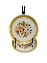 Set of 2 Yellow White Daisy Flowers Daisies Lunch Dinner Plates Ultra-Wa... - £20.29 GBP
