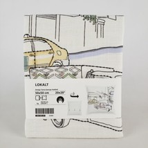 Ikea Lokalt Cushion Cover White Yellow/Handmade 20&quot;x20&quot; Street 304.925.10 - £13.40 GBP