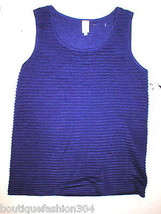 New NWT Jones New York Purple Grape Sweater Top Womens Medium Large Ribbed Wool - $26.73