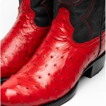 SAVANNAH Genuine Ostrich Skin Cowboy Boot from the Western Collection Red image 4