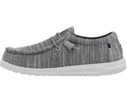 HEY DUDE SIZE 13 M GRANITE WHITE GRAY WALLY STRETCH MIX LIGHTWEIGHT LOAF... - $46.43