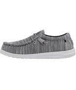 HEY DUDE SIZE 13 M GRANITE WHITE GRAY WALLY STRETCH MIX LIGHTWEIGHT LOAF... - $46.43