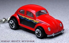 Key Chain Ring Red With Flame Volkswagen Vw Beetle Old Bug New!! Custom Edition - £27.96 GBP