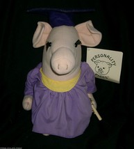 12&quot; Vintage Russ Berrie Personality Pigs Grad Piggy Stuffed Animal Toy Plush Pig - £15.15 GBP