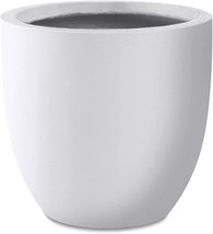 The Kante 14&quot; Dia. Round Large Pure White Concrete Planters, Outdoor Indoor - £61.67 GBP