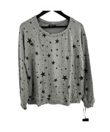 Michael Lauren Gray Soft Star Pattern Long Sleeve Crew Neck Sweatshirt M... - £29.78 GBP