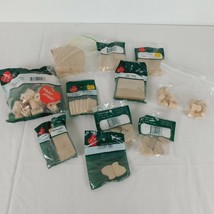 Lara&#39;s Crafts 11 New &amp; Open Mixed Lot of Unfinished Wood Craft Packs Dome Spool - $9.75