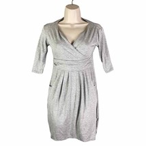 Midi Wrap Dress Womens Rayon Spandex New NWT Gray Grey Casual Office Size Medium - £7.96 GBP
