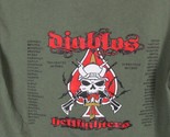 Men&#39;s t shirt Small army olive green Diablo 1 50 fighting guns skull on ... - $9.89