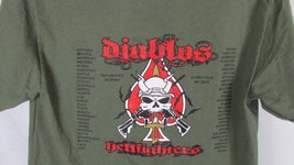 Men&#39;s t shirt Small army olive green Diablo 1 50 fighting guns skull on ... - £7.78 GBP