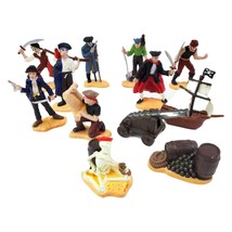 12 Piece Miniature Pirate Play Set or Cake Toppers Pirates Treasure Bucc... - £19.45 GBP