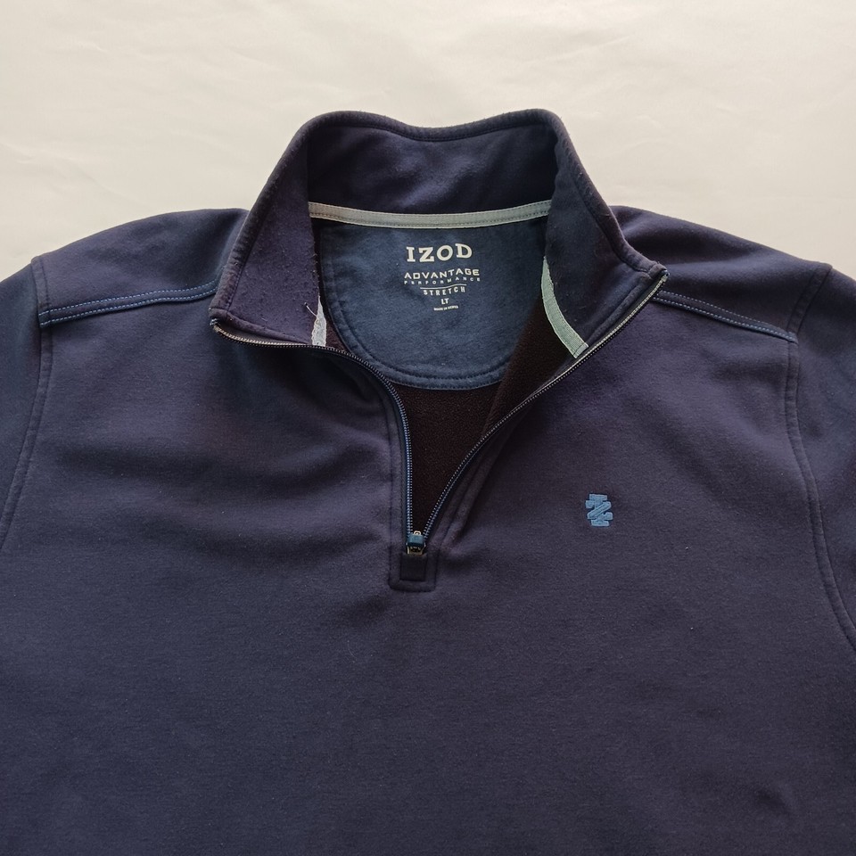 IZOD Advantage Performance Stretch 1/4 Zip Men's Pullover Blue Sweatshirt Sz LT Item image 7