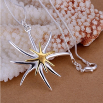 Sterling Silver Plated Starfish Pendant Necklace - FAST SHIPPING!!! - £6.38 GBP