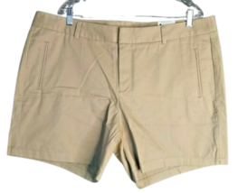 Stylus Chino Khaki Flat Front Shorts Casual Cotton Women&#39;s 18W - $15.84