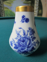 JAEGER GERMANY blue cobalt and gold vase 5&quot; tall [76] - $34.65