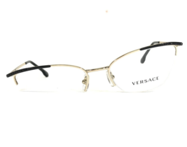 Versace Eyeglasses Frames MOD 1261-B 1457 Black Gold Cat Eye Half Rim 52-17-140 - £72.86 GBP