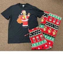 Mens Pajamas 2 pc Holiday Christmas The Simpsons Bart Santa Pants &amp; Shir... - £30.00 GBP