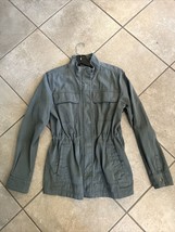 Gap Jacket Womens Small Green Utility Military Khaki Mock Neck Pockets Casual - £18.88 GBP