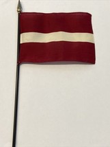 New Latvia Mini Desk Flag - Black Wood Stick Gold Top 4” X 6” - $5.00