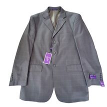Vinci Super 150's Suit Jacket Zegna Olive Window Pane Italian Men's 42L ... - $106.87