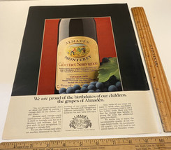 Vintage Print Ad Almaden Monterey Cabernet Sauvignon Bottle Wine 1970s E... - £14.63 GBP