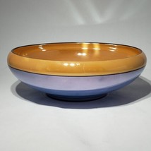 Vintage Noritake Blue Peach Luster Lusterware China 9&quot; Round Bowl Orange Rim - £9.55 GBP