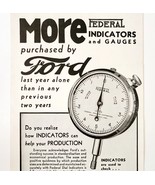 1936 Federal Indicators Advertisement Automobilia Ford Motor Company DWV10 - $462.55 MXN