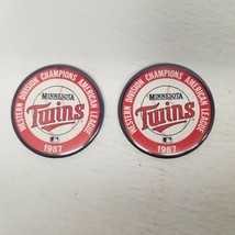 Vintage 1987 Minnesota Twins MLB Western Division Champions 3.5&quot; Pin Lot of 2 - £9.69 GBP