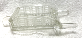 Vintage Crystal Pattern Glass Wheelbarrow Ashtray Candy Container Barware - $12.38