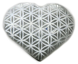 3&quot; Selenite heart , Flower of Life                                      ... - $791.33 MXN