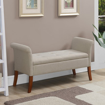 Convenience Concepts Designs4Comfort Garbo Storage Bench Ottoman Soft Be... - $336.07 CAD