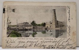 Chambersburg Pa Boat House and Tower, Wolf&#39;s Lake 1905 Postcard D10 - £9.68 GBP