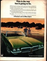 VINTAGE ORIGINAL 1969 1970 PONTIAC LEMANS SPORT PRINT AD CONVERTIBLE Blo... - $25.98