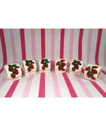 Sweet Vintage 1970&#39;s Colorful 6pc set of Ceramic Strawberry Napkin Rings - $20.00