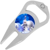 Cute Snowman Christmas Golf Ball Marker Divot Repair Tool Bottle Opener - £9.40 GBP