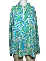 Icikuls Pullover Womens 2X Blue Athlesiure Modern Pattern Long Sleeve Ca... - $18.57