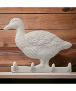 Gourmet Decor Goose Wall Hook Decor Vtg 80s Farmhouse Ceramic Kitchen Bi... - £23.38 GBP
