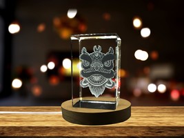 LED Base included | Chinese lion| 3D-Engraved-Crystal-Keepsake | Gift/Decor - £31.46 GBP+